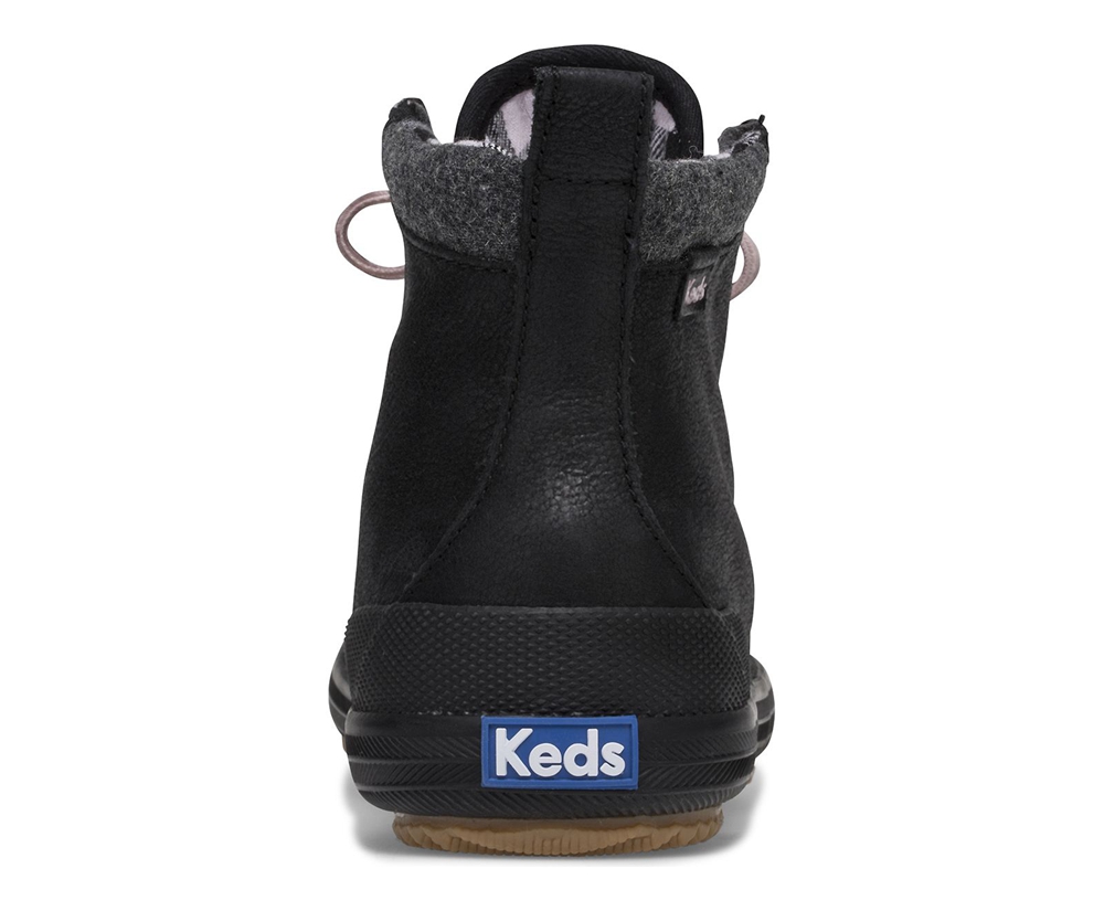 Womens Keds Boots - Scout Water-Resistant Leather w/ Thinsulate™ - Black - 3572-SGQBT